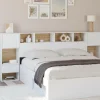 IDMarket Tête de lit sur pied blanc et bois* Collection Moderne|Chambre Complète Adulte
