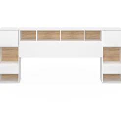 IDMarket Tête de lit sur pied blanc et bois* Collection Moderne|Chambre Complète Adulte