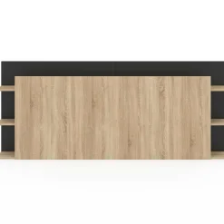 IDMarket Tête de lit sur pied bois et noir avec rangement pour lit 140-160 cm* Têtes De Lit|Chambre Complète Adulte