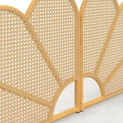 IDMarket Tête de lit suspendue effet rotin et cannage 160 cm en forme de fleur* Collection Cannage|Collection Scandinave