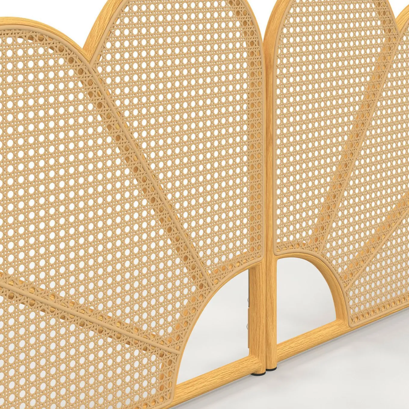 IDMarket Tête de lit suspendue effet rotin et cannage 160 cm en forme de fleur* Collection Cannage|Collection Scandinave