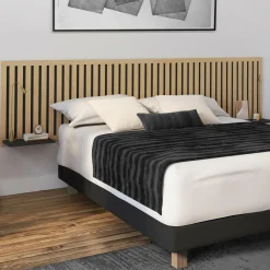 IDMarket Tête de lit suspendue en lattes verticales* Têtes De Lit|Collection Moderne