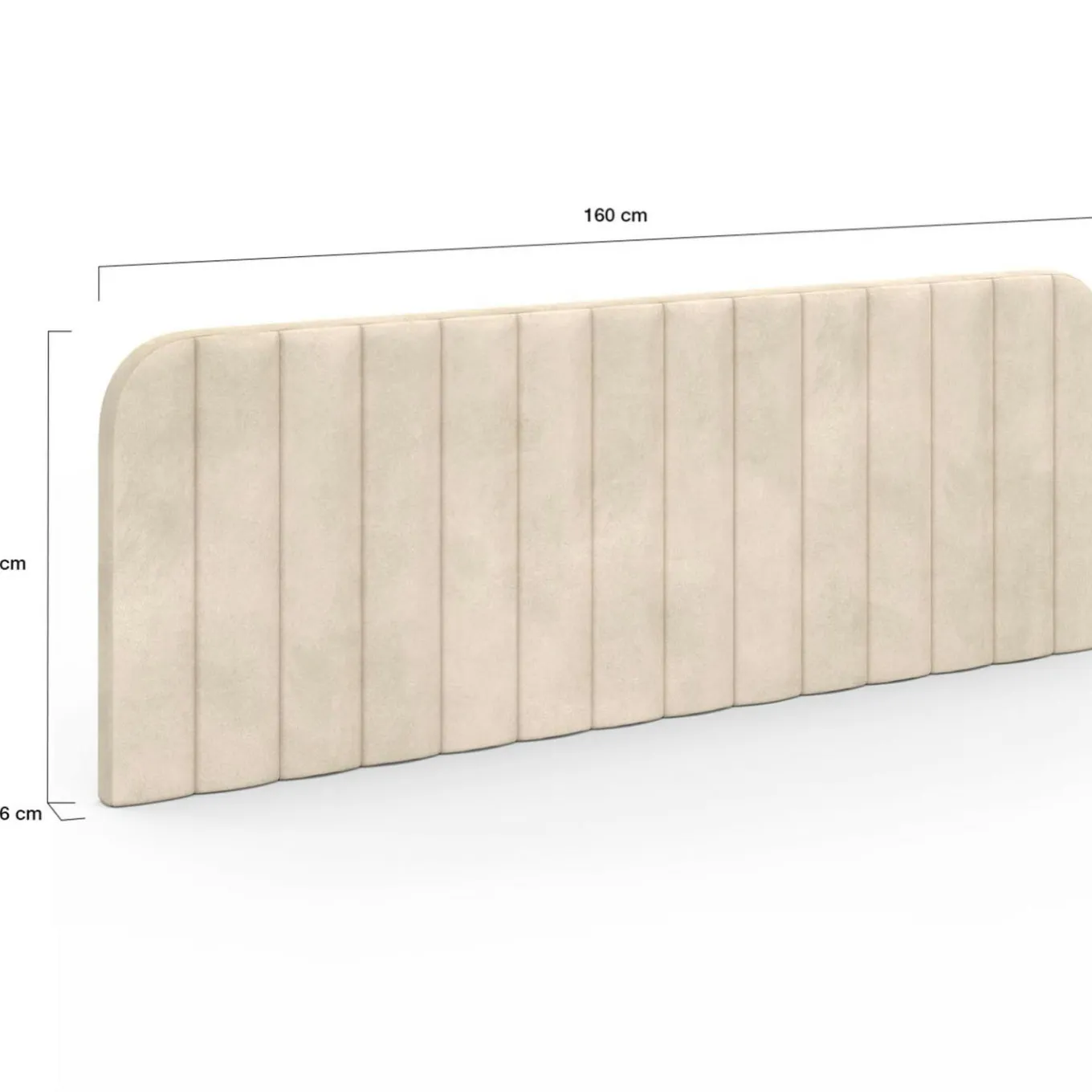 IDMarket Tête de lit suspendue en velours beige 160 cm* Collection Moderne|Têtes De Lit