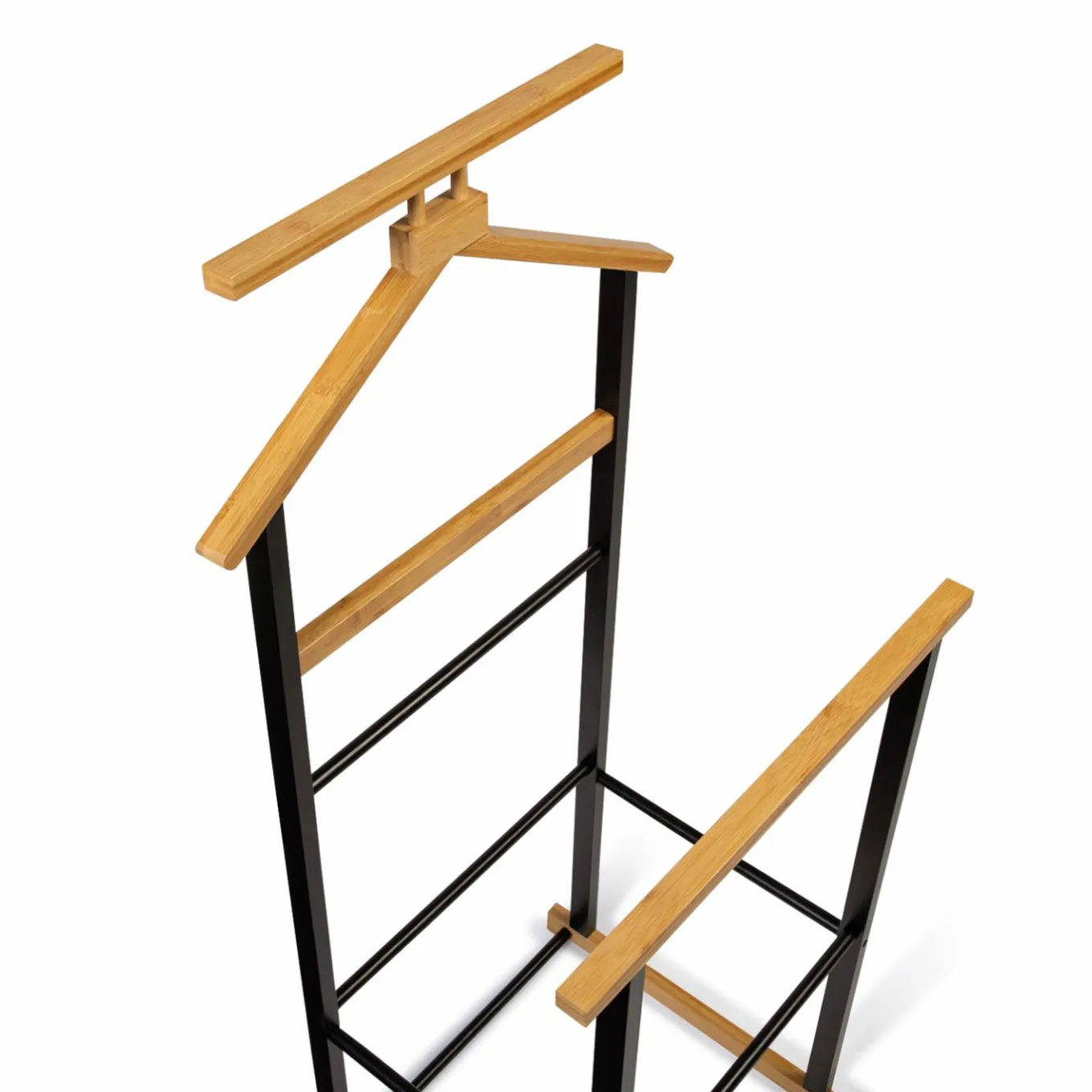 IDMarket Valet de nuit bois et noir style industriel* Rangement Et Accessoires|Chambre Complète Adulte