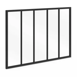 IDMarket Verrière 5 vitrages L. 150 x H.108 cm en métal noir et verre trempé* Produits D’Aménagement Intérieur|Décoration Et Accessoires