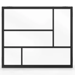 IDMarket Verrière géométrique L. 93 x H. 108 cm en métal noir et verre trempé* Produits D’Aménagement Intérieur|Décoration Et Accessoires