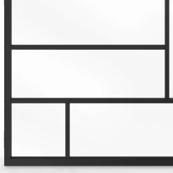 IDMarket Verrière géométrique L. 93 x H. 108 cm en métal noir et verre trempé* Produits D’Aménagement Intérieur|Décoration Et Accessoires