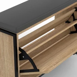 IDMarket Vestiaire d'entrée avec banc et meuble à chaussures style industriel* Bancs D'Entrée|Meubles À Chaussures