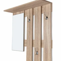 IDMarket Vestiaire d’entrée avec miroir, porte-manteaux et range-chaussures en lot* Meubles Hauts|Collection Design