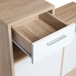 IDMarket Vestiaire d’entrée avec miroir, porte-manteaux et range-chaussures en lot* Meubles Hauts|Collection Design