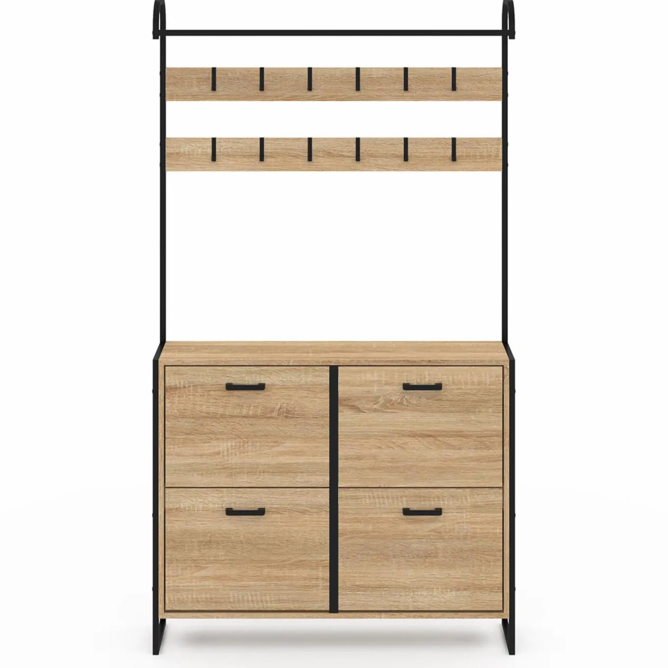 IDMarket Vestiaire d'entrée industriel meuble chaussures 4 portes* Meubles À Chaussures|Vestiaires Et Meubles D'Entrée