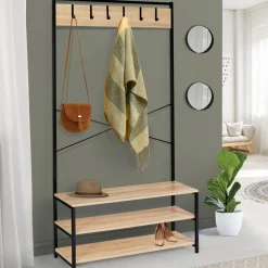 IDMarket Vestiaire d’entrée style industriel avec tablettes* Meubles Hauts|Meubles En Bois