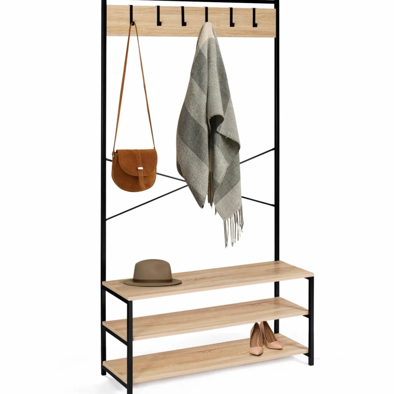 IDMarket Vestiaire d’entrée style industriel avec tablettes* Meubles Hauts|Meubles En Bois