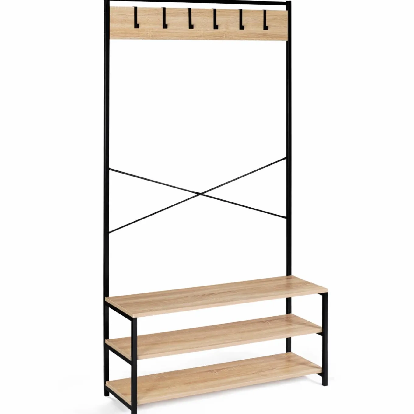 IDMarket Vestiaire d’entrée style industriel avec tablettes* Meubles Hauts|Meubles En Bois