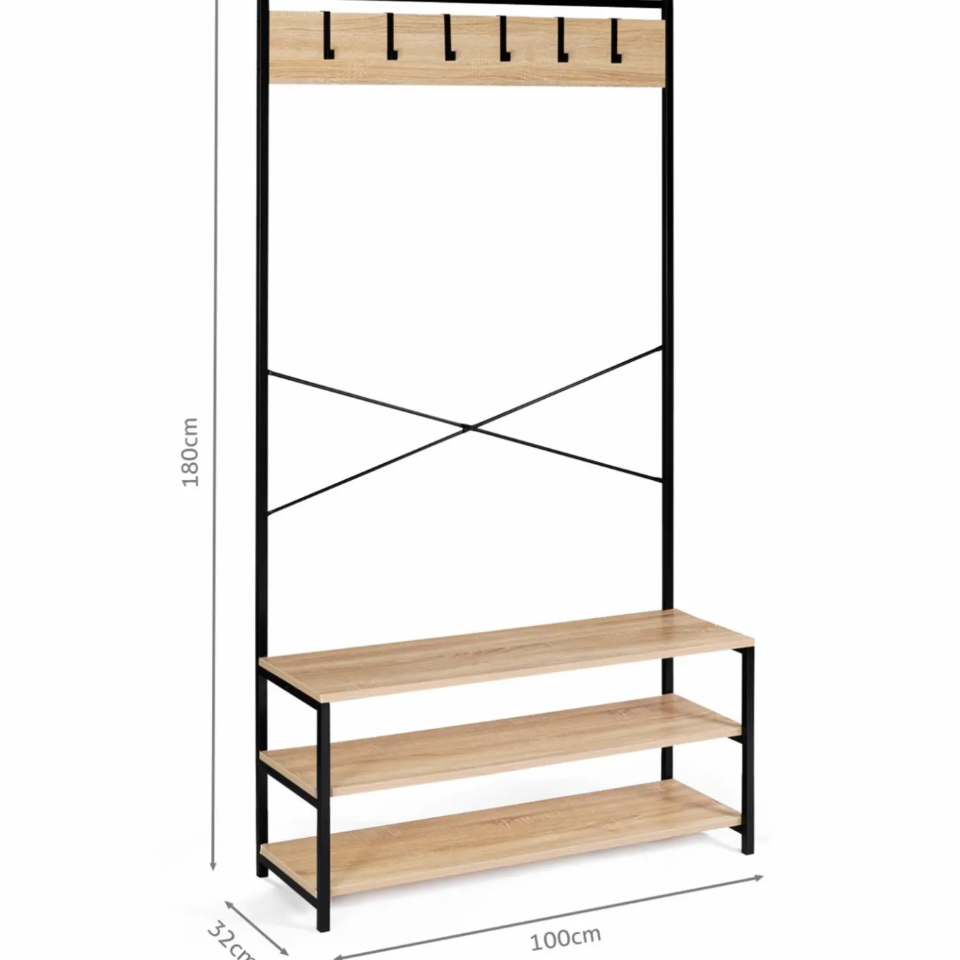 IDMarket Vestiaire d’entrée style industriel avec tablettes* Meubles Hauts|Meubles En Bois