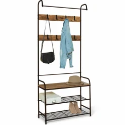 IDMarket Vestiaire d’entrée style industriel avec banquette* Meubles Hauts|Collection Industrielle