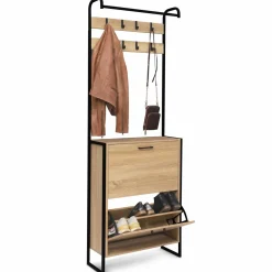 IDMarket Vestiaire industriel bois et métal noir* Meubles En Bois|Collection Industrielle