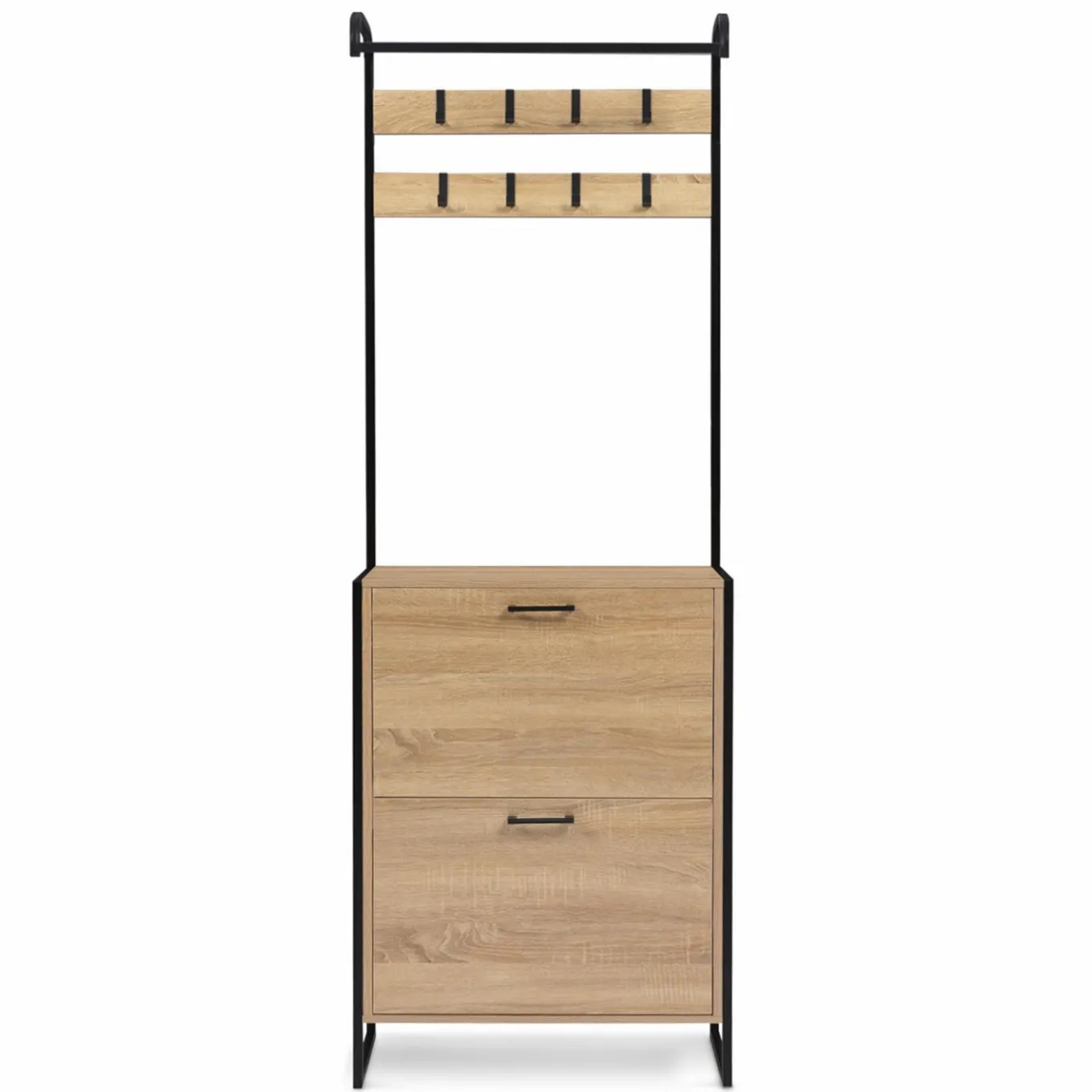 IDMarket Vestiaire industriel bois et métal noir* Meubles En Bois|Collection Industrielle