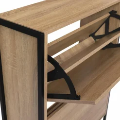 IDMarket Vestiaire industriel bois et métal noir* Meubles En Bois|Collection Industrielle