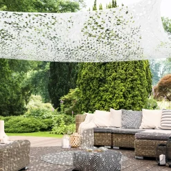 IDMarket Voile d’ombrage camouflage 4x6 m blanc* Voiles D'Ombrage